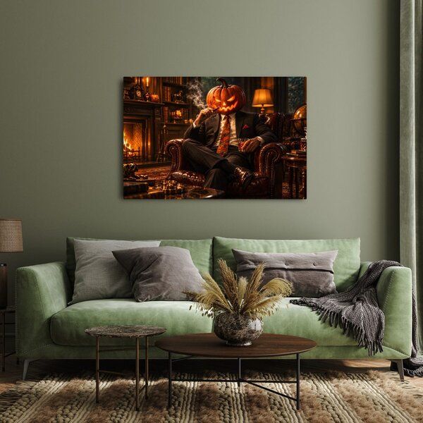 Quadro su tela – Gentiluomo zucca accanto al camino