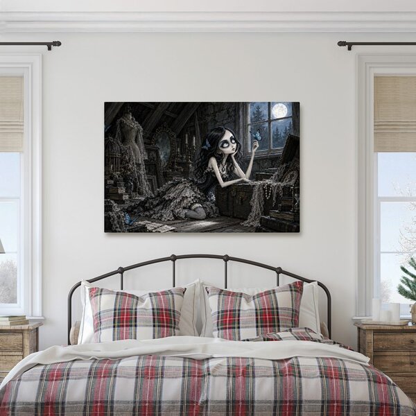 Quadro su tela – Ragazza gotica con farfalla
