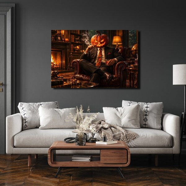 Quadro su tela – Gentiluomo zucca accanto al camino