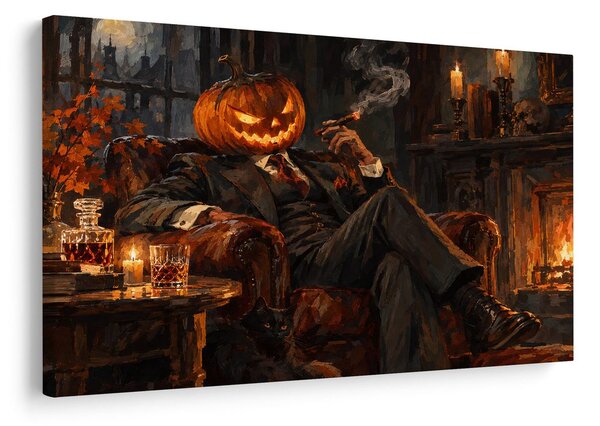 Quadro su tela – Gentiluomo zucca accanto al camino