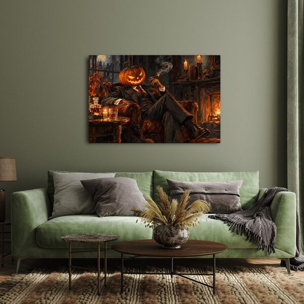 Quadro su tela – Gentiluomo zucca accanto al camino