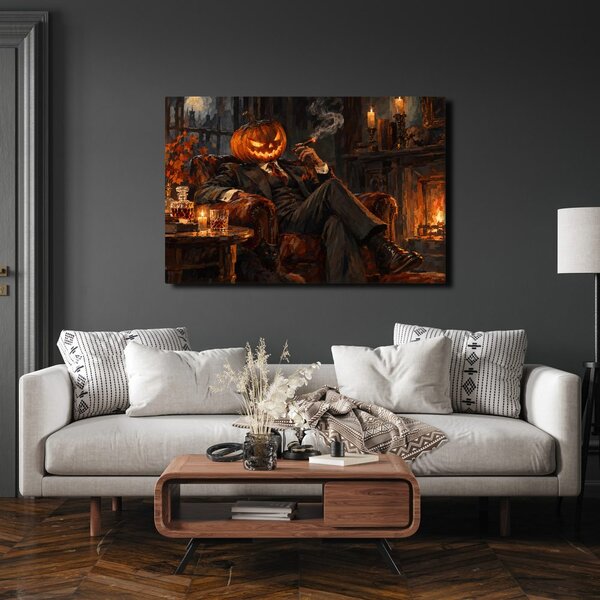 Quadro su tela – Gentiluomo zucca accanto al camino