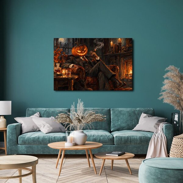 Quadro su tela – Gentiluomo zucca accanto al camino