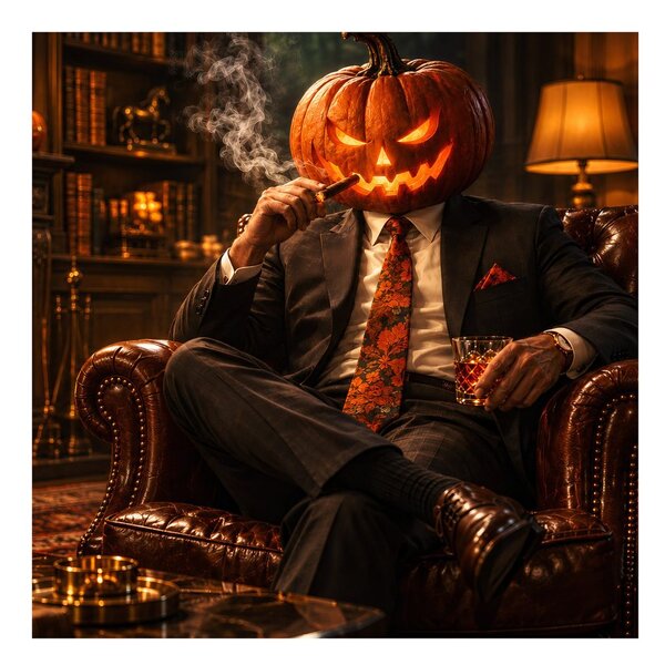 Quadro su tela – Elegante di Halloween con sigaro