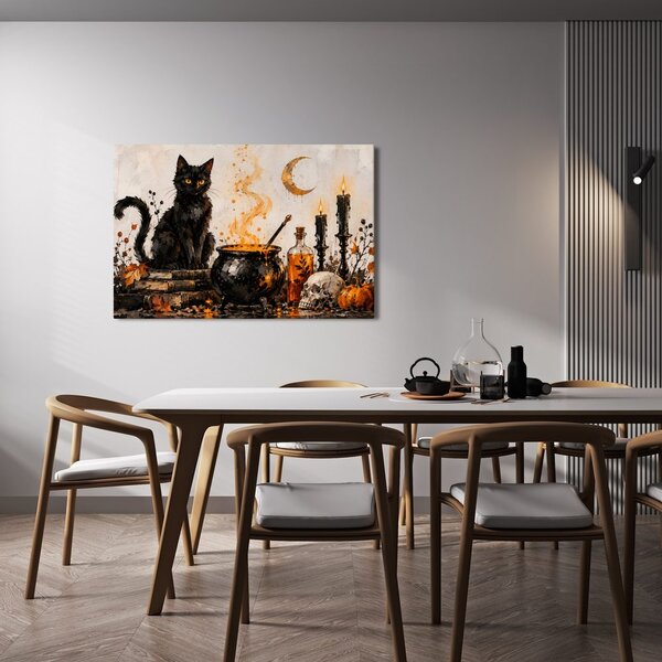 Quadro su tela – Gatto nero e magia