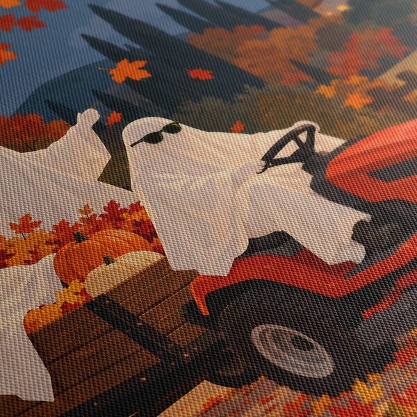 Quadro su tela – Fantasmi di Halloween sul trattore