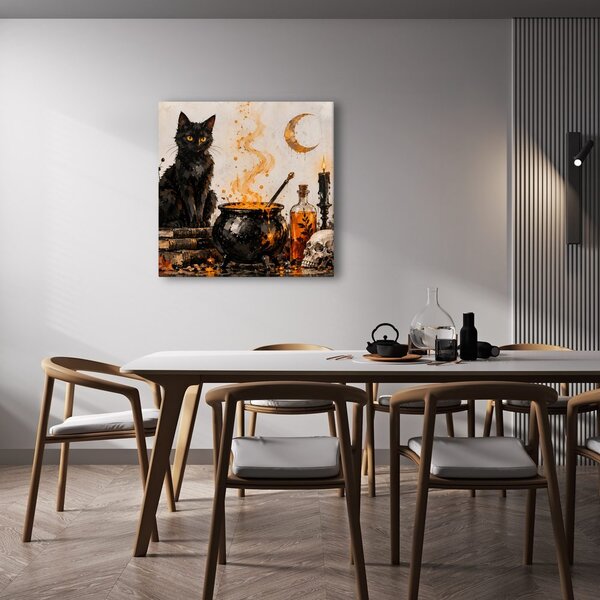 Quadro su tela – Gatto misterioso accanto al calderone