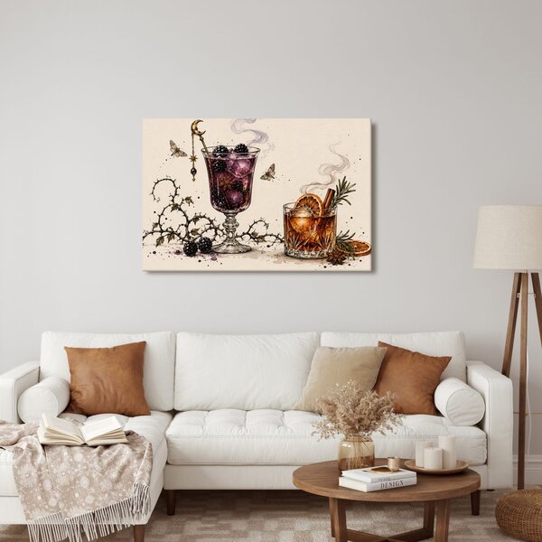 Quadro su tela – Cocktail alle more con arancia