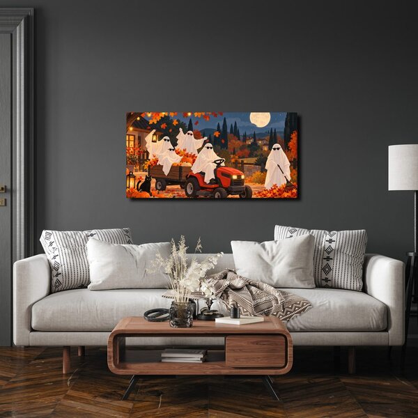 Quadro su tela – Fantasmi autunnali con zucche