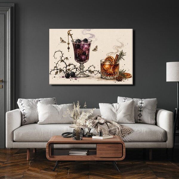 Quadro su tela – Cocktail alle more con arancia