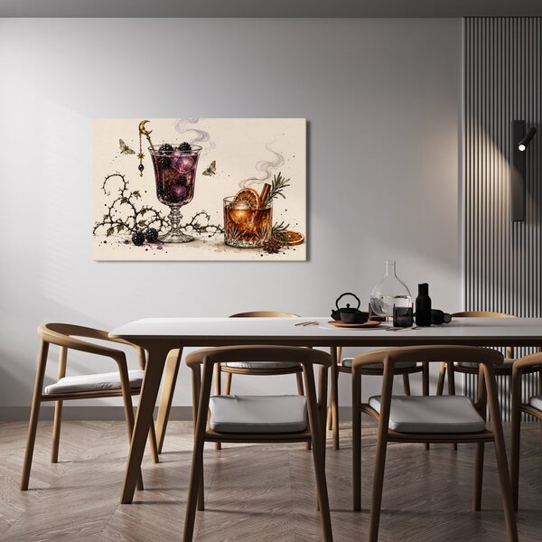 Quadro su tela – Cocktail alle more con arancia