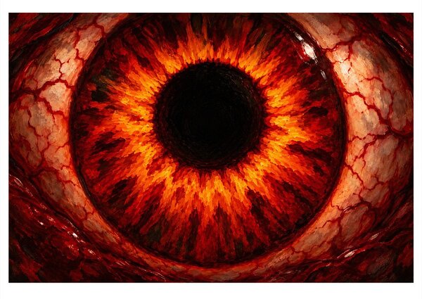 Quadro su tela – Occhio di fuoco rosso