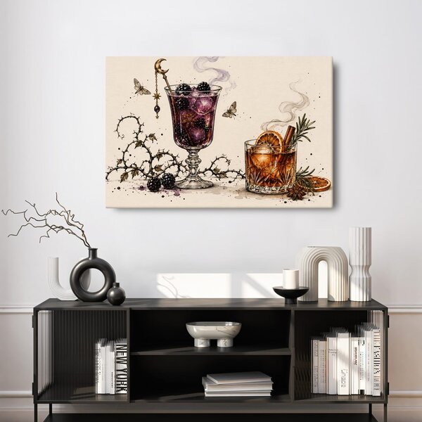 Quadro su tela – Cocktail alle more con arancia