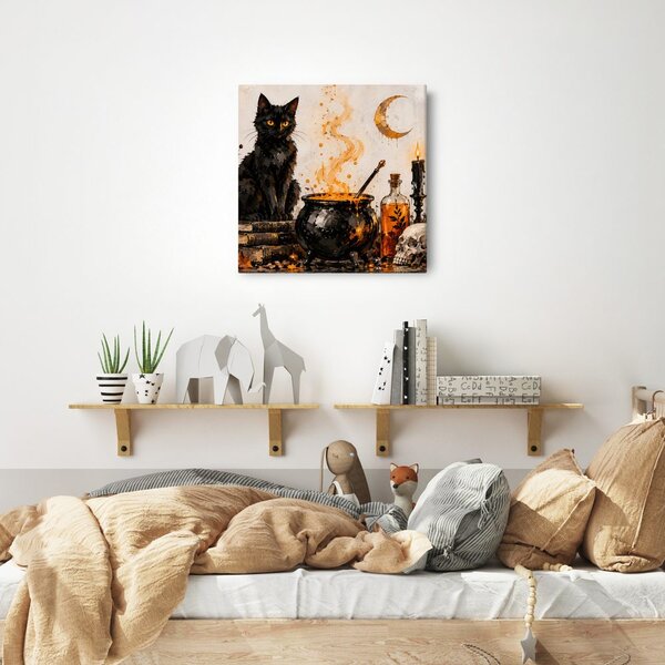 Quadro su tela – Gatto misterioso accanto al calderone