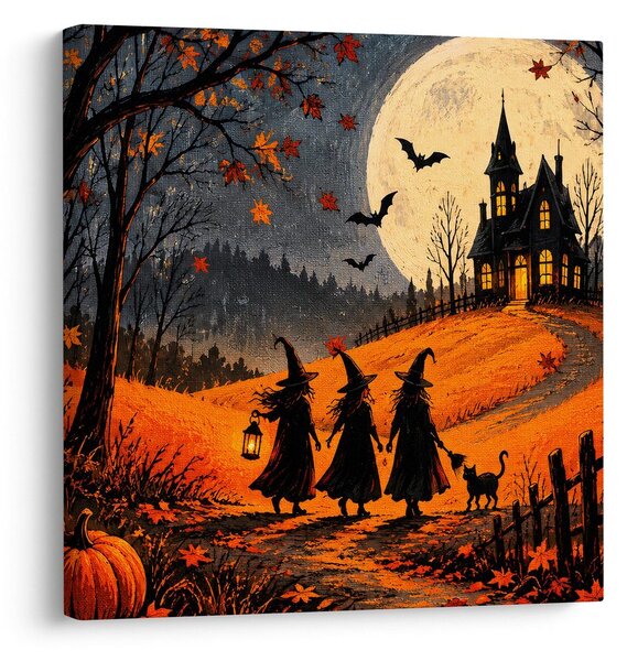 Quadro su tela – Sentiero di Halloween verso la casa oscura