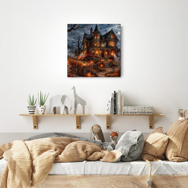 Quadro su tela – Casa di Halloween con fantasmi