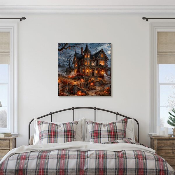 Quadro su tela – Casa di Halloween con fantasmi