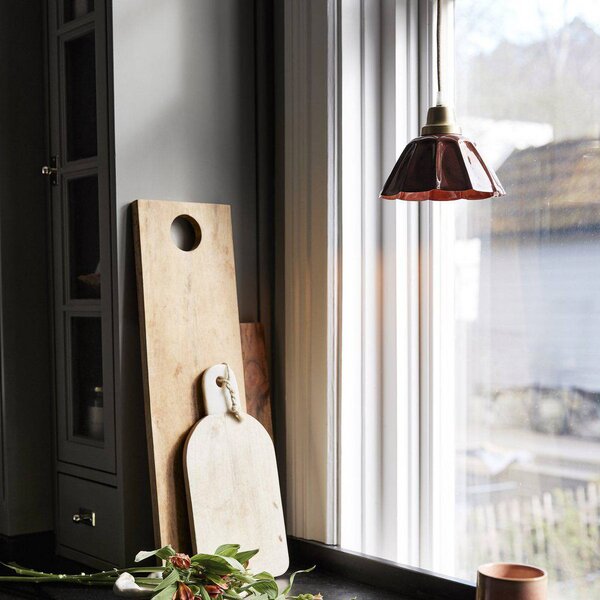 PR Home Lampada a sospensione Ester, terracotta, Ø 17 cm, base in ferro Ester, Marrone / Ruggine, Soggiorno / Sala da pranzo, Metallo, Vintage