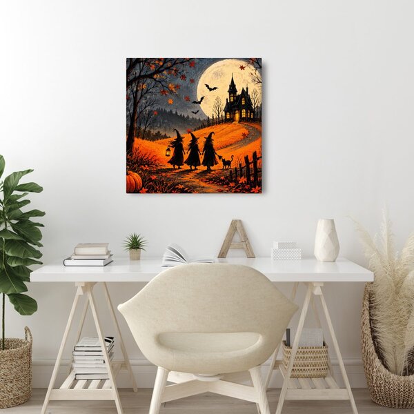 Quadro su tela – Sentiero di Halloween verso la casa oscura