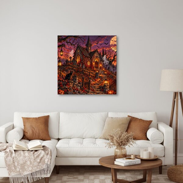 Quadro su tela – Cimitero di Halloween presso la cappella