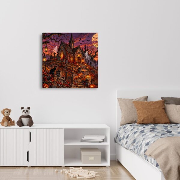 Quadro su tela – Cimitero di Halloween presso la cappella