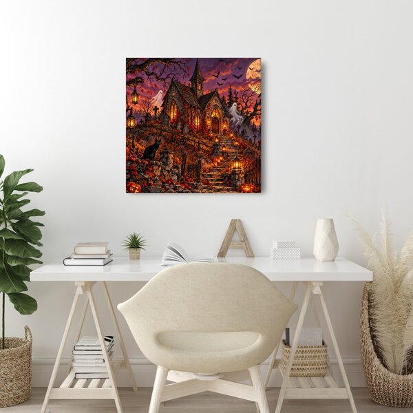 Quadro su tela – Cimitero di Halloween presso la cappella