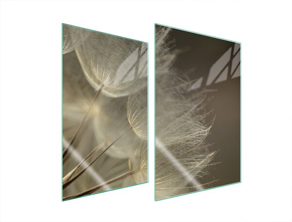 Piastre copri fornelli 2 pezzi 35x52 Copri piano cottura in Vetroceramica tagliere in vetro grigio dente di leone