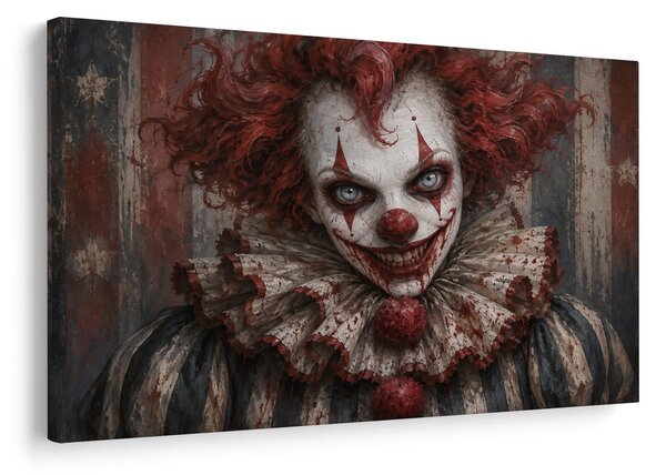 Quadro su tela – Clown inquietante dai capelli rossi