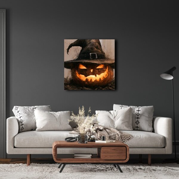 Quadro su tela – Zucca di Halloween luminosa
