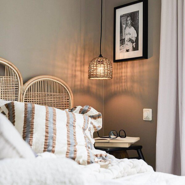PR Home Lampada a sospensione Cebu, dimmerabile, Legno chiaro, Soggiorno / Sala da pranzo, Legno, Campagna / Rustiche, Lampada a sospensione