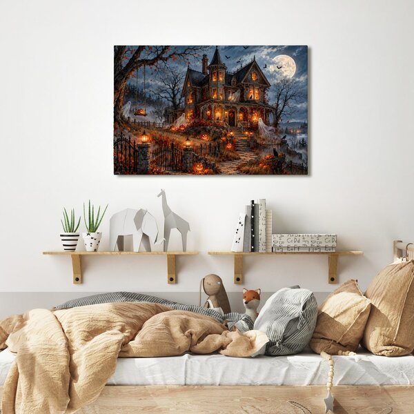 Quadro su tela – Casa infestata al chiaro di luna
