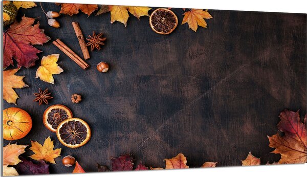 Piastra di copertura del piano cottura 90x52 Piastra di copertura del piano cottura in Vetroceramica alzatina in vetro tagliere deco, foglie d'autunno