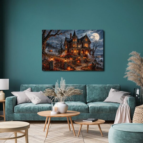Quadro su tela – Casa infestata al chiaro di luna