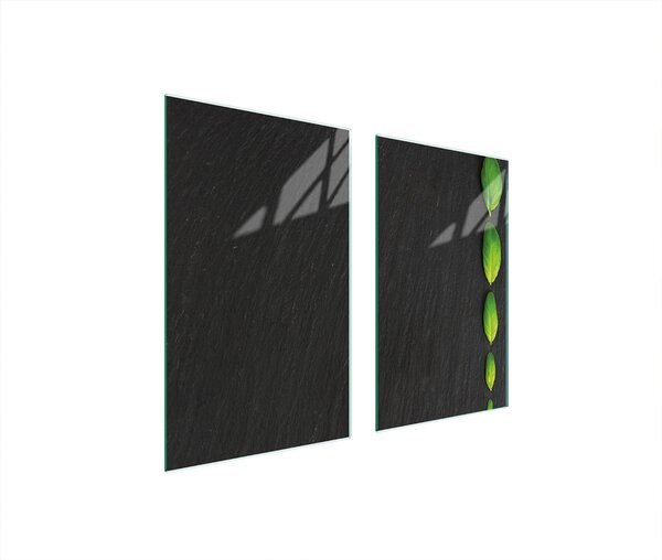 Piastre copri fornelli 2 pezzi 75x52 Copri piano cottura in Vetroceramica tagliere in vetro ardesia basilico