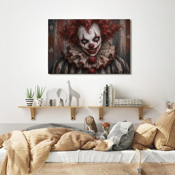 Quadro su tela – Clown inquietante dai capelli rossi
