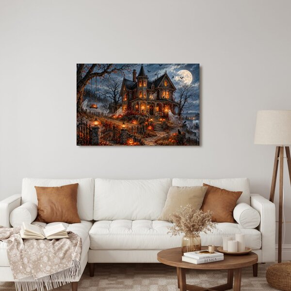 Quadro su tela – Casa infestata al chiaro di luna