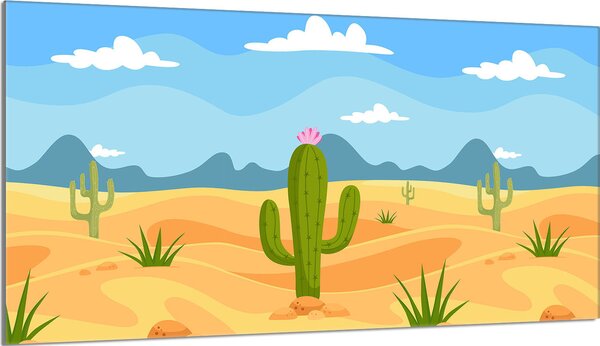 Piastra di copertura del piano cottura 90x52 Piastra di copertura del piano cottura in Vetroceramica Piastra di vetro tagliere decorativo, montagne di cactus