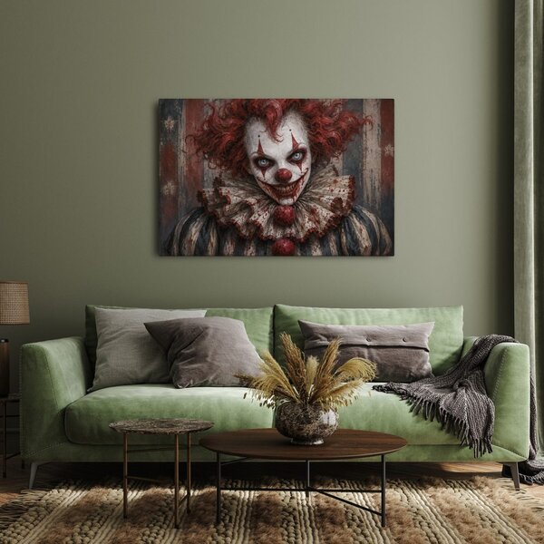 Quadro su tela – Clown inquietante dai capelli rossi