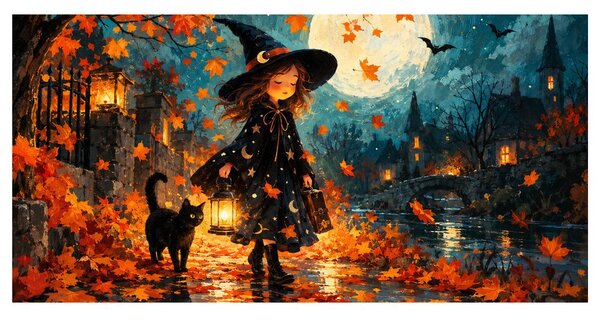 Quadro su tela – Ragazza magica con lanterna