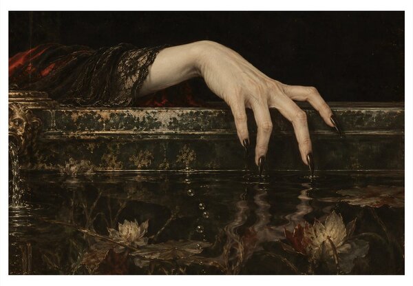 Quadro su tela – Mano oscura sopra l’acqua