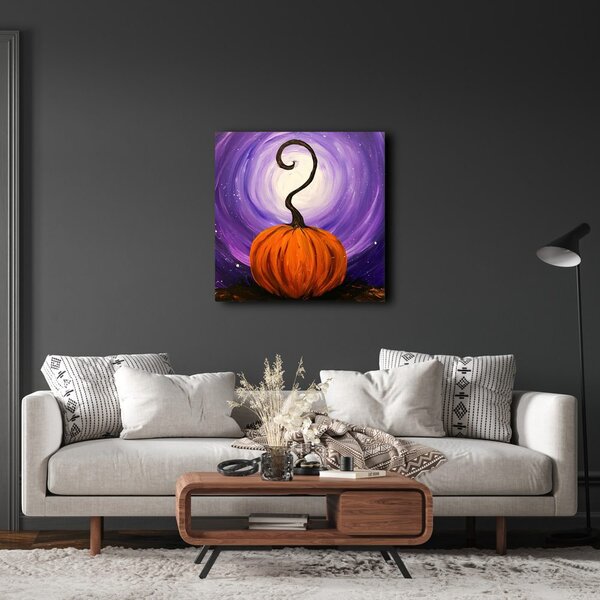 Quadro su tela – Zucca arancione nel vortice