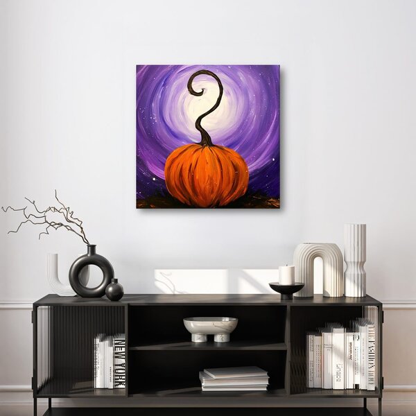 Quadro su tela – Zucca arancione nel vortice
