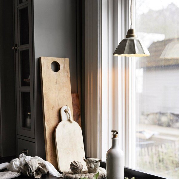 PR Home Lampada a sospensione Ester, bianco sporco, Ø 17 cm, con spina Ester, Bianco / Opale, Soggiorno / Sala da pranzo, Metallo, Vintage