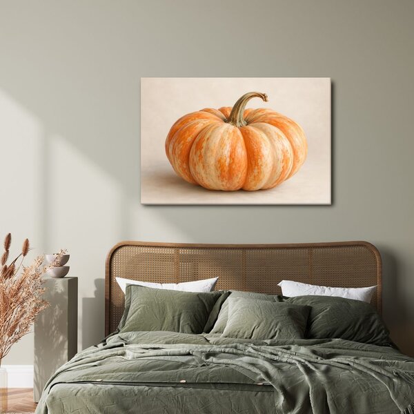 Quadro su tela – Zucca arancione crema in primo piano