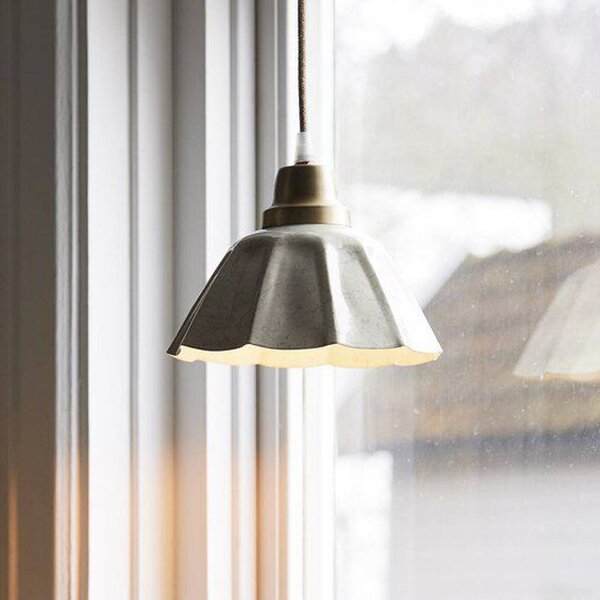 PR Home Lampada a sospensione Ester, bianco sporco, Ø 17 cm, con spina Ester, Bianco / Opale, Soggiorno / Sala da pranzo, Metallo, Vintage