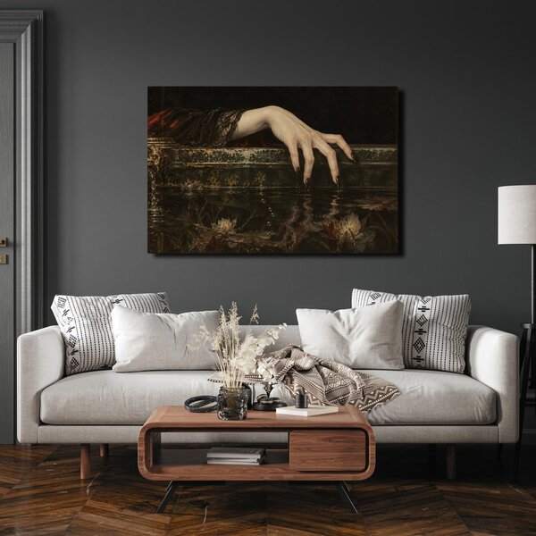 Quadro su tela – Mano oscura sopra l’acqua