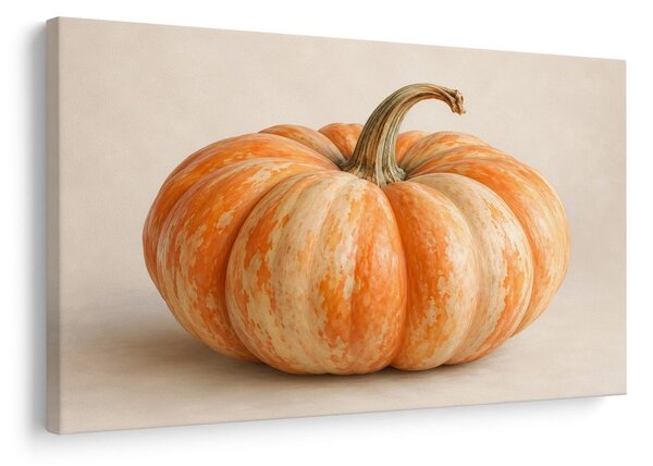 Quadro su tela – Zucca arancione crema in primo piano
