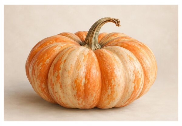 Quadro su tela – Zucca arancione crema in primo piano