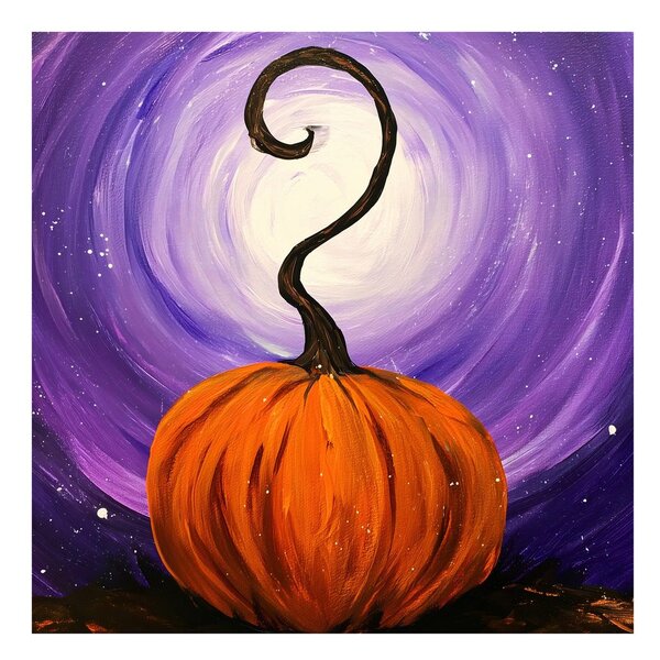 Quadro su tela – Zucca arancione nel vortice