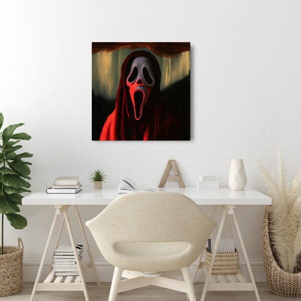 Quadro su tela – Figura horror sotto il cielo rosso